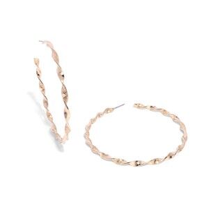Gold Twisted Hoop Earrings